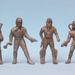 SOLD Poplar Plastics 54mm Spacemen Aliens - SILVER