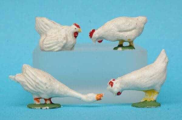 SOLD Trojan Farm Hens & Angry Goose (Timpo Lead Mould Copies)