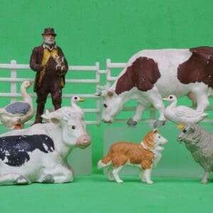 SOLD Britains Lead Mould Farm Models - Shepherd with Lamb