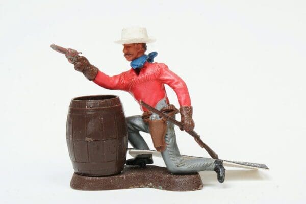 SOLD Swoppet Cowboy Firing from Cover - RED Torso