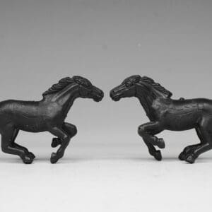 SOLD Marx Wild West Galloping Horses - BLACK Plastic