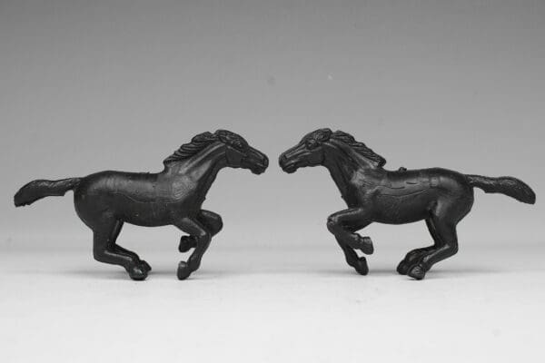 SOLD Marx Wild West Galloping Horses - BLACK Plastic