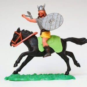 Timpo Swoppet Mounted Viking, LIME GREEN Stitched Saddle