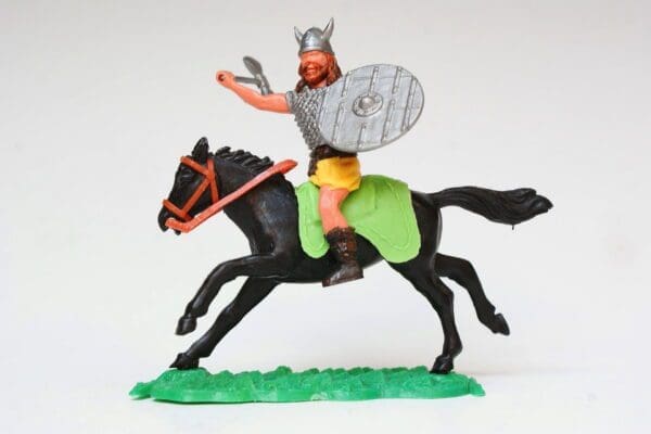 Timpo Swoppet Mounted Viking, LIME GREEN Stitched Saddle