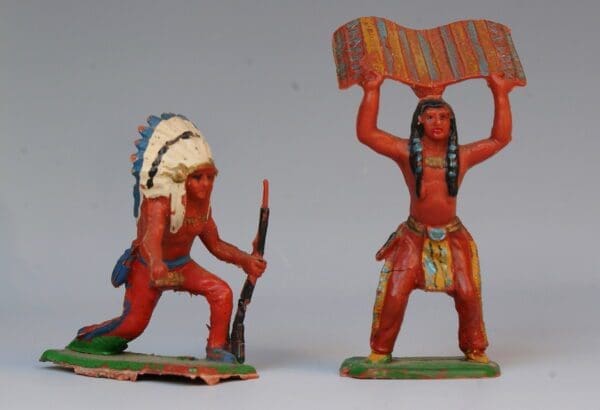 SOLD Cherilea Indians with Blanket and Rifle (kneeling)