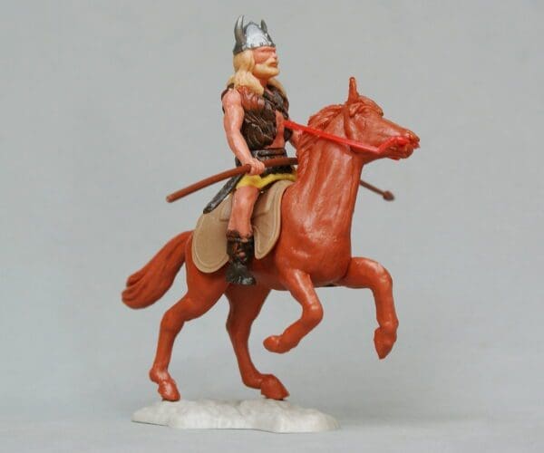 SOLD Timpo Mounted Viking, Spear in Lowered Arms