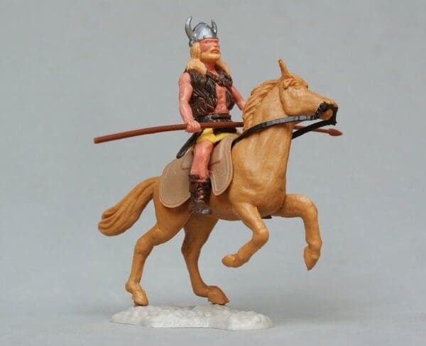 SOLD Timpo Mounted Viking, Spear in Lowered Arms #2