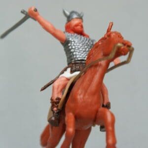 SOLD Timpo Mounted Viking, Attacking with sword
