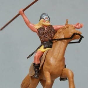 SOLD Timpo Mounted Viking, Throwing Spear, Sutton Hoo Helmet