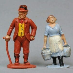 SOLD Charbens Farmer & Milkmaid - Early Hollowcast Mould Version