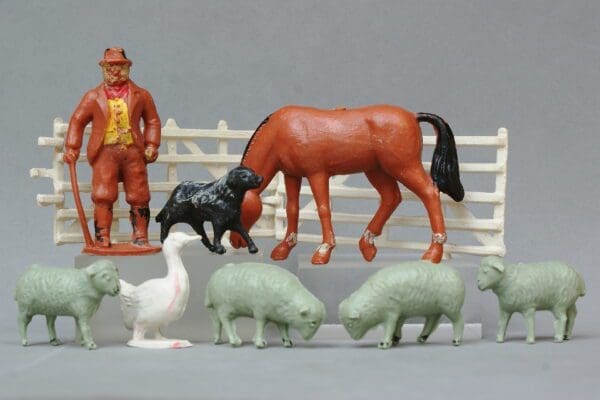 SOLD Charbens Farm Models - Early Farmer, Dog, Sheep & Horse