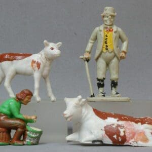 Charbens Farm Models - Farmer, Milkmaid, Cow & Calf