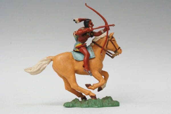 SOLD Herald Zang Mounted Indian Brave - Tan Horse