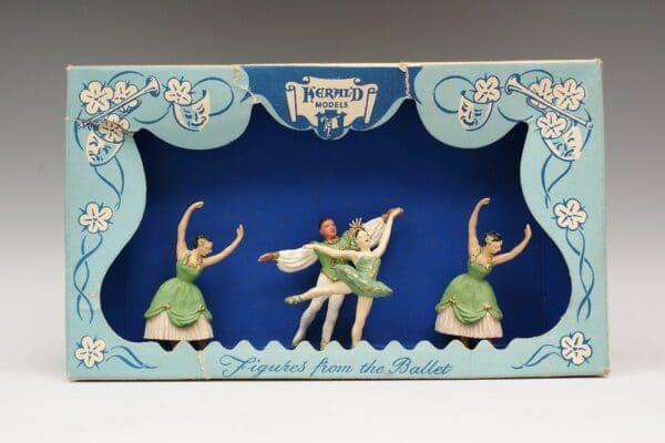 SOLD Herald Rare GREEN Ballet Dancers Display Carton