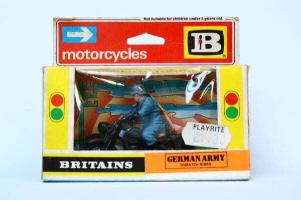SOLD Britains German Army Dispatch Rider - Window Box