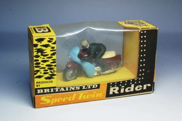 Triumph Speed Twin Motorcycle and Rider Window Box