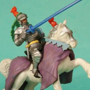 SOLD Swoppet C15th Knight Defending - WHITE Charger!