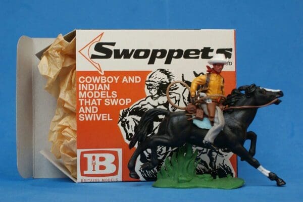 SOLD Swoppet Cowboy with Lasso Mounted (2nd Issue)