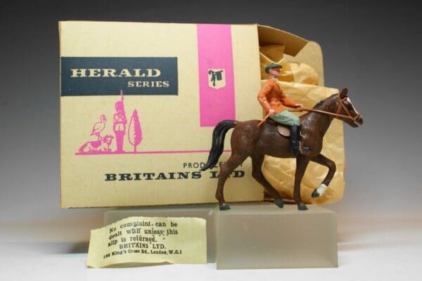 SOLD Male Rider & Horse Riding Model Early Box