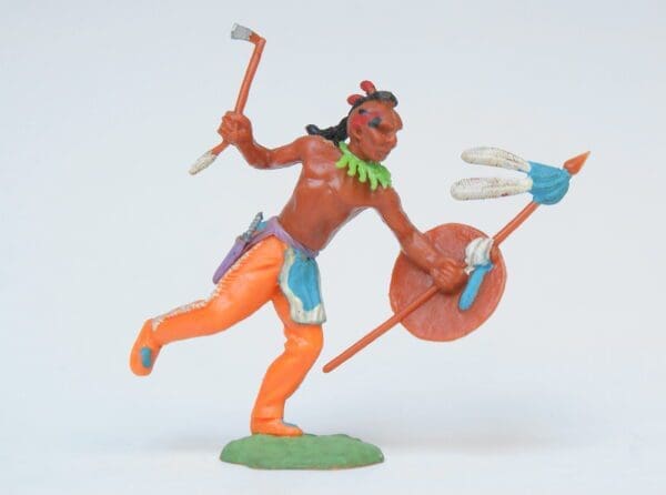 Swoppet Indian Brave with Tomahawk - Rare LIME GREEN Necklace
