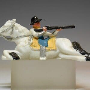 SOLD Hilco Plastic Cowboy Firing from behind Lying Horse