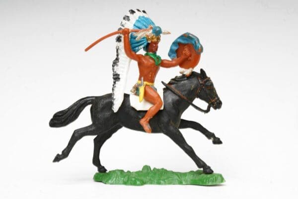 Herald Swoppet Indian Chief with Spear, Mounted #2