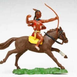 Herald Swoppet Mounted Indian with Bow (RED Waistcoat)