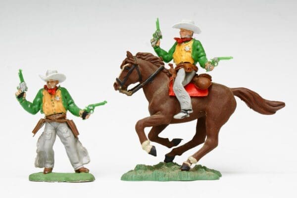 Swoppet Cowboy Sheriff Mounted & On Foot GREEN Torso