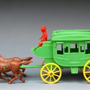 Poplar Plastic Wild West Stagecoach - 45mm Scale - GREEN