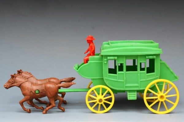 Poplar Plastic Wild West Stagecoach - 45mm Scale - GREEN