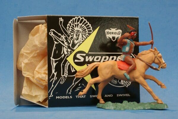 SOLD Herald Swoppet Mounted Indian Brave with Bow
