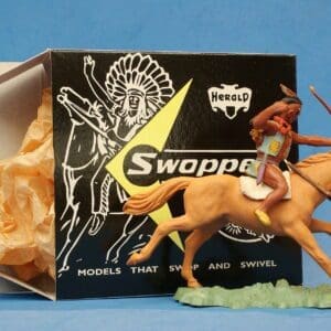 SOLD Herald Swoppet Mounted Indian Brave with Bow #2
