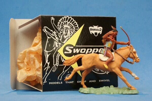 SOLD Herald Swoppet Mounted Indian Brave with Bow #2