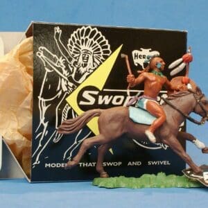 SOLD Herald Swoppet Mounted Indian Brave with Tomahawk