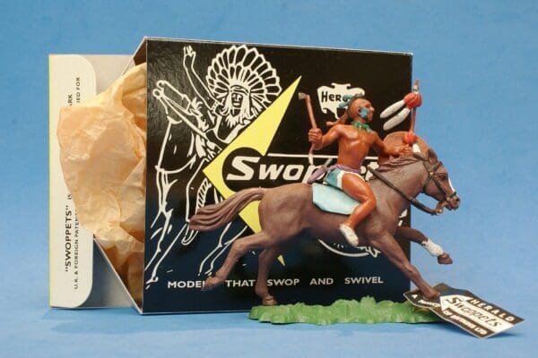 SOLD Herald Swoppet Mounted Indian Brave with Tomahawk