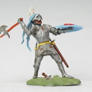 SOLD Swoppet C15th Century Knight with Axe - Pale Blue Favour