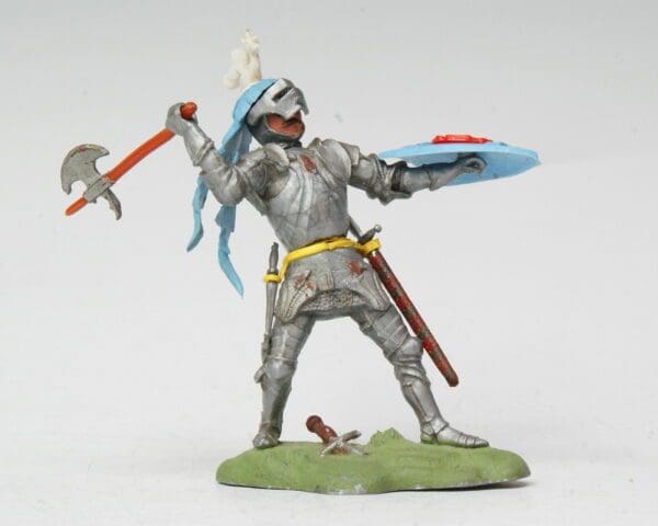 SOLD Swoppet C15th Century Knight with Axe - Pale Blue Favour
