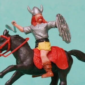 SOLD Timpo Mounted Viking, Swinging Axe