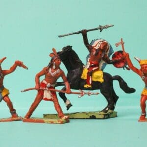 SOLD Cherilea 60mm Indians with Mounted Chief!