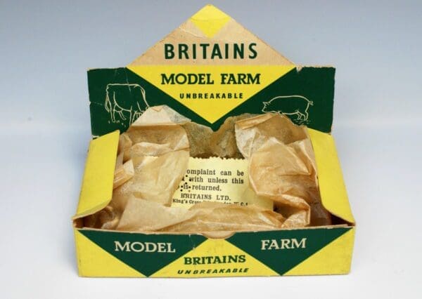 SOLD Herald Calf Lying in Early Model Farm Trade Box