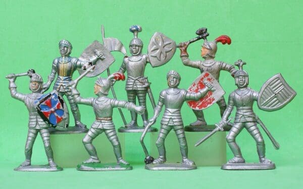 Charbens Group of 7 Medieval Knights - Soft Plastic