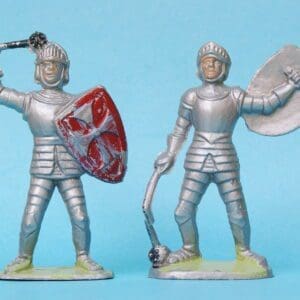 Charbens Pair of Medieval Knights - PALE GREEN Bases
