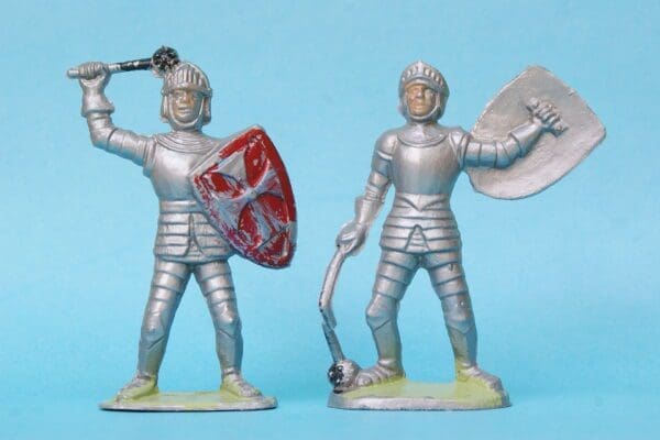 Charbens Pair of Medieval Knights - PALE GREEN Bases