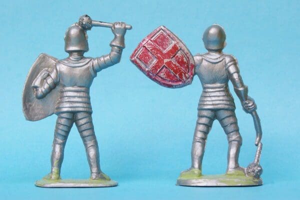 Charbens Pair of Medieval Knights - PALE GREEN Bases - Image 3