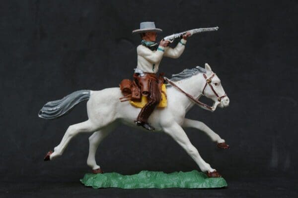 SOLD Swoppet Cowboy Firing Rifle Mounted - WHITE Torso