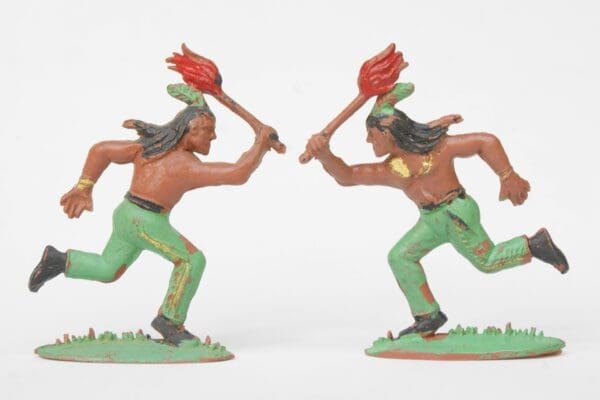 SOLD Charbens American Indians Running with Flaming Torch