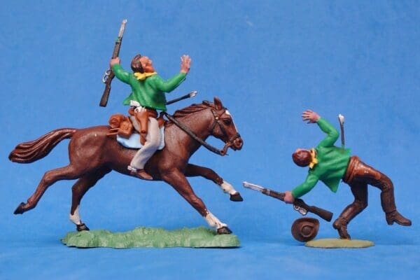 SOLD Swoppet Cowboy Wounded by Arrow - Mounted & On Foot - Image 3