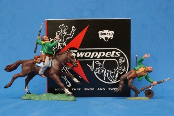 SOLD Swoppet Cowboy Wounded by Arrow - Mounted & On Foot - Image 4