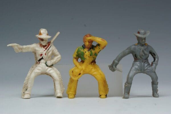 SOLD Timpo Solids Early Mounted Cowboys x 3 Poses