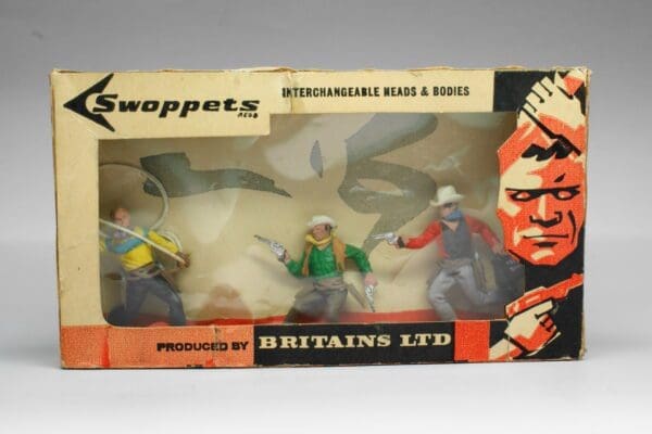 SOLD Swoppets Bandit, 2 Cowboys 3-Figure Window Box